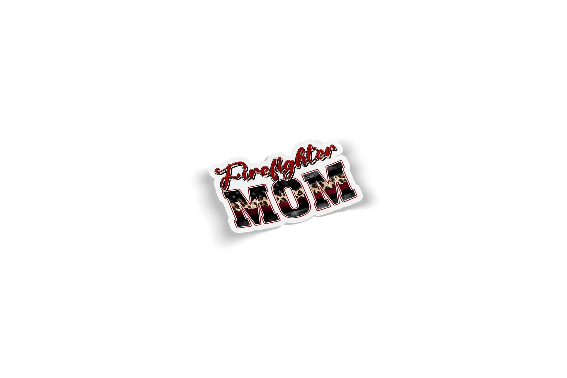 Animal Print Firefighter Mom Waterproof Sticker?á