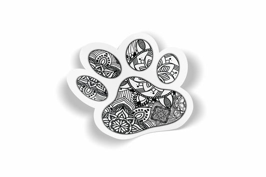 B&amp;W Paw Print with Design?á