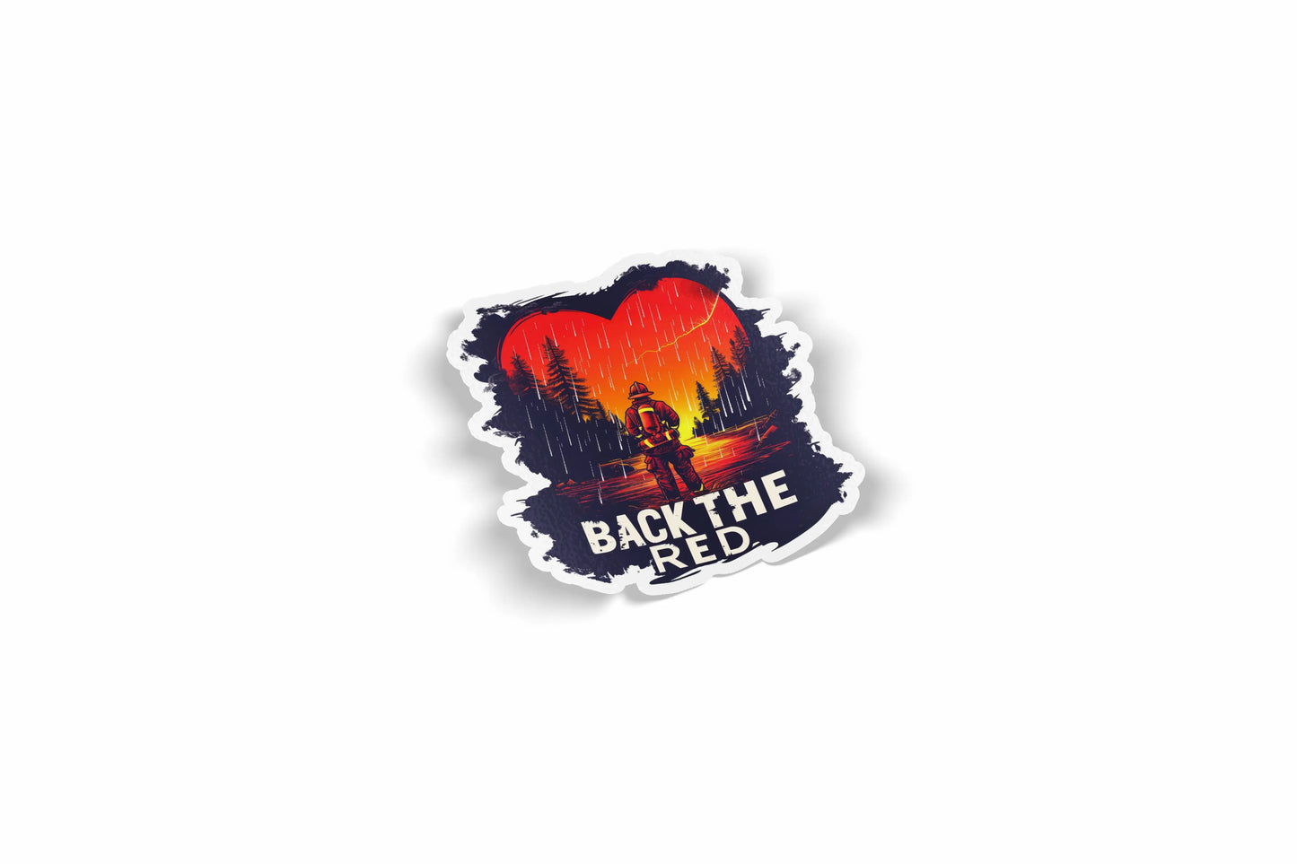 Back The Red Firefighter Waterproof Sticker?á