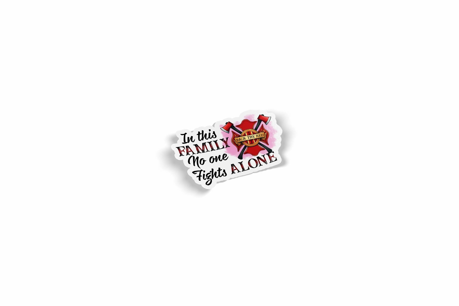 Back The Red In This Family No One Fights Alone Waterproof Sticker?á