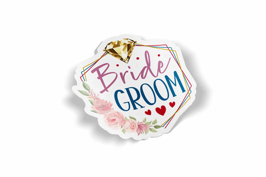 Bride Groom Design 2 Waterproof Sticker?á