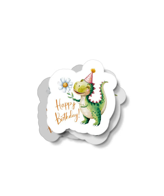 Dinosaur Happy Birthday Waterproof Sticker