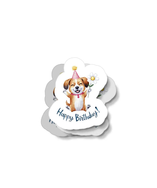 Dog Happy Birthday Waterproof Sticker