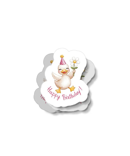 Duck Happy Birthday Waterproof Sticker