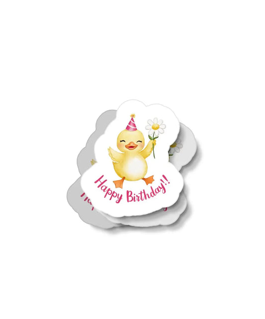 Duckling Happy Birthday Waterproof Sticker