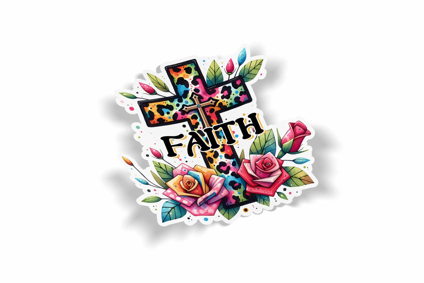 Floral Faith with Colorful Cross?á