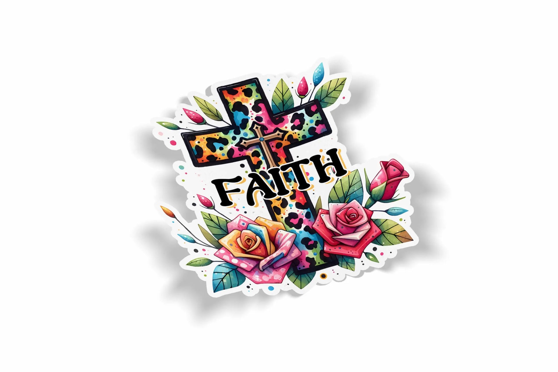 Floral Faith with Colorful Cross?á