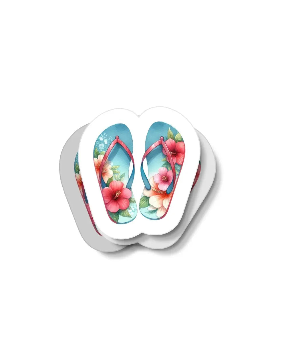 Floral Flip Flop Waterproof Sticker