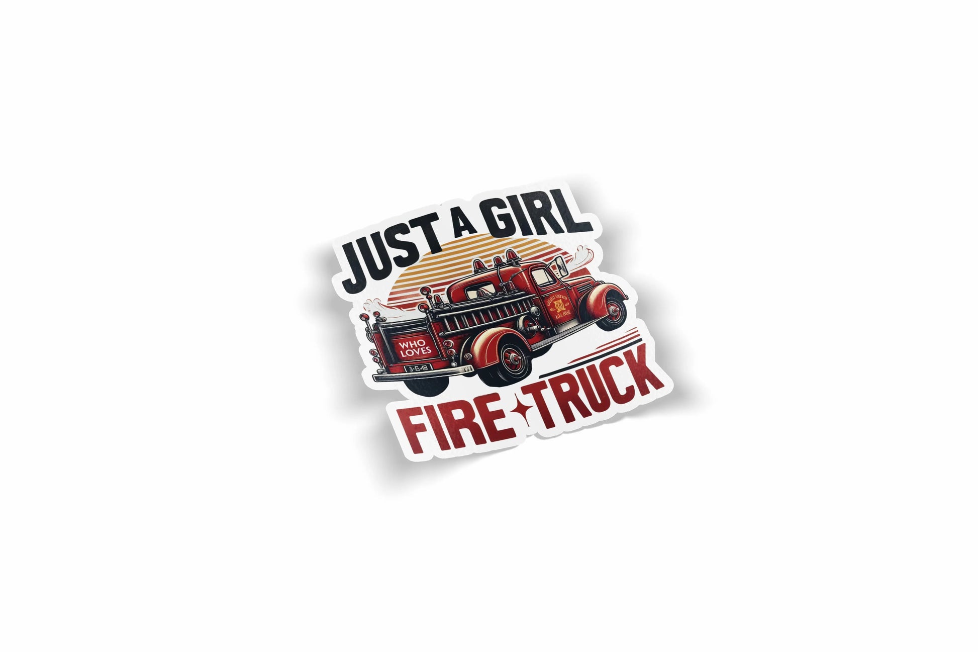 Just A Girl Who Loves Fire Truck Waterproof Sticker?á