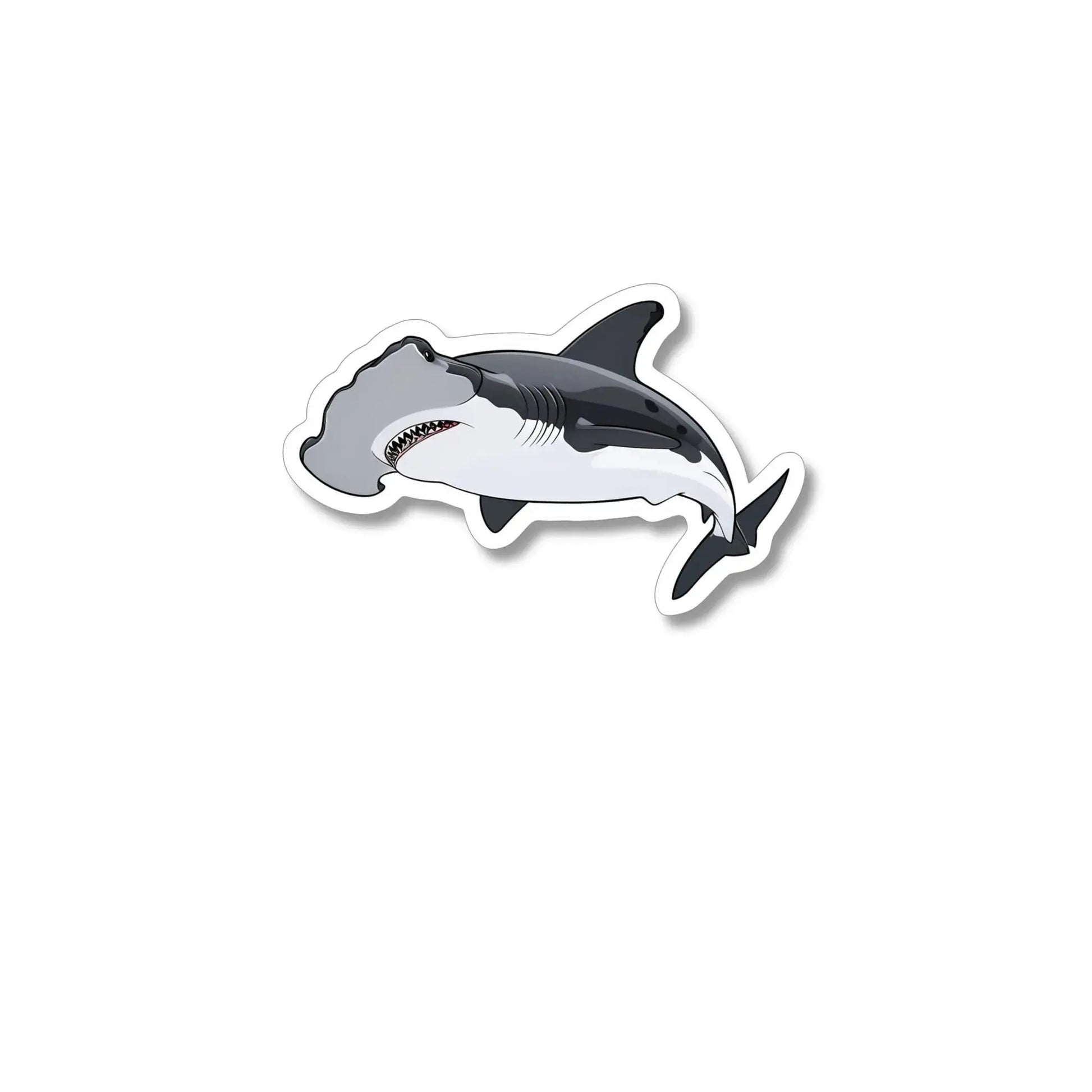 Cartoon Scalloped Hammerhead Shark Illustration Sticker
