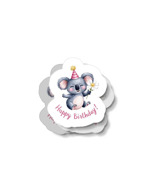 Koala Happy Birthday Waterproof Sticker