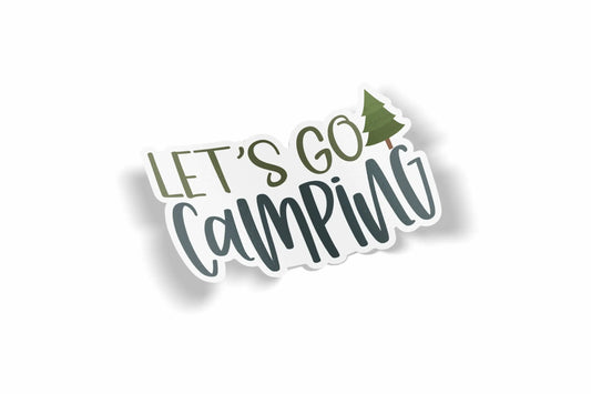 Let's Go Camping Waterproof Sticker?á