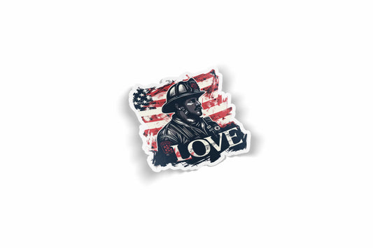 Love America Firefighter Waterproof Sticker?á