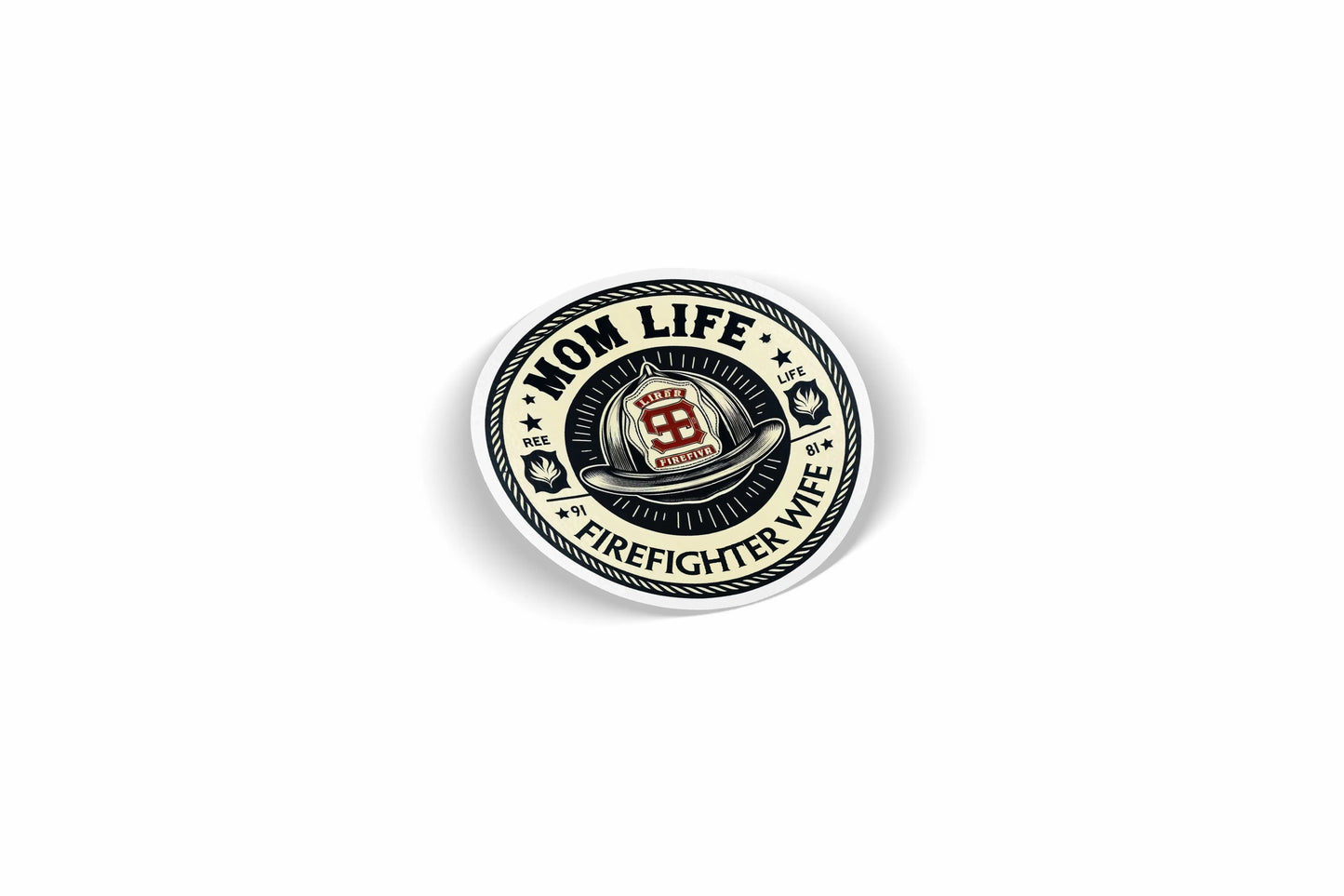 Mom Life Firefighter Wife Waterproof Sticker?á