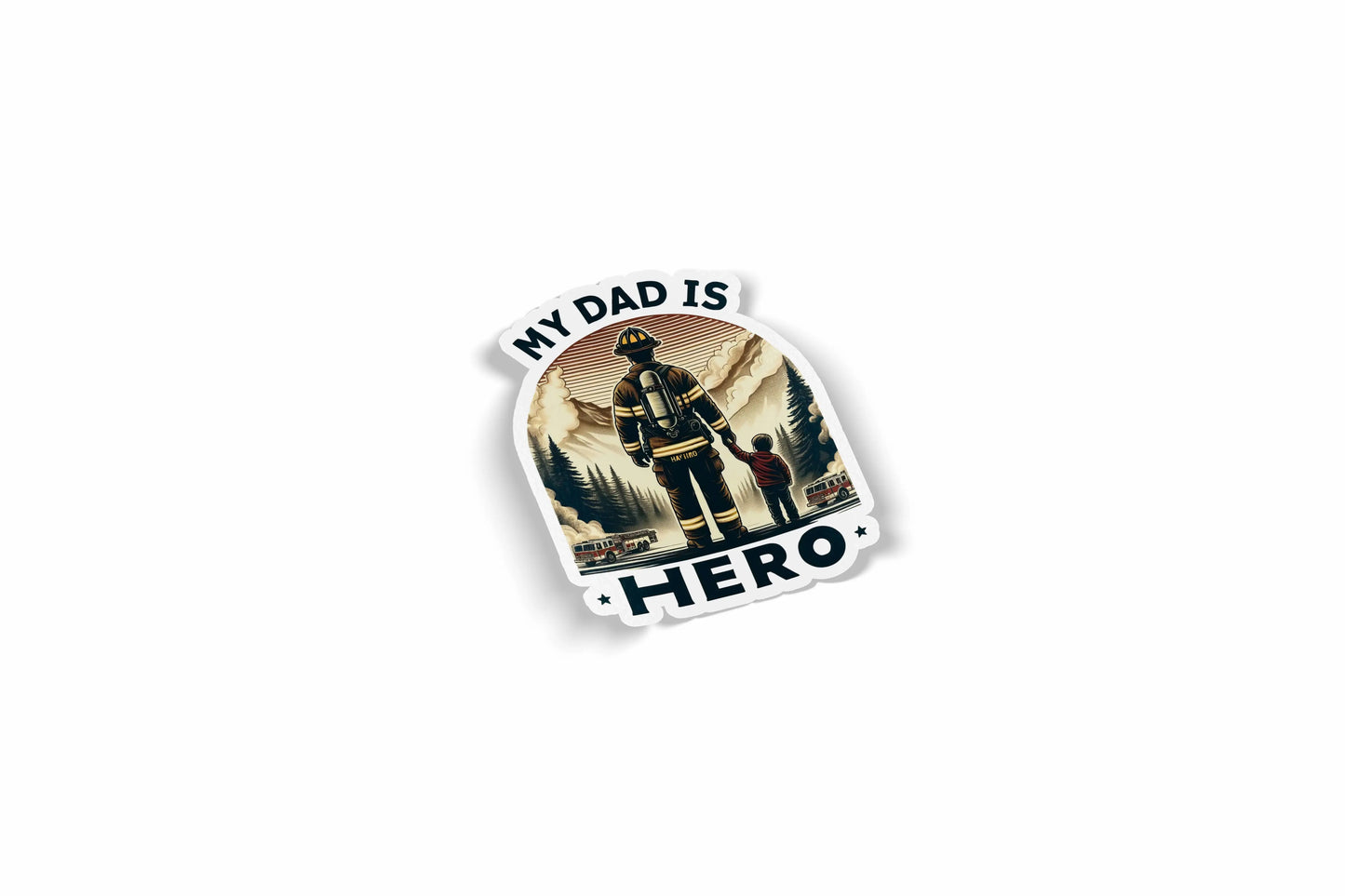 My Dad Is Hero Waterproof Sticker?á