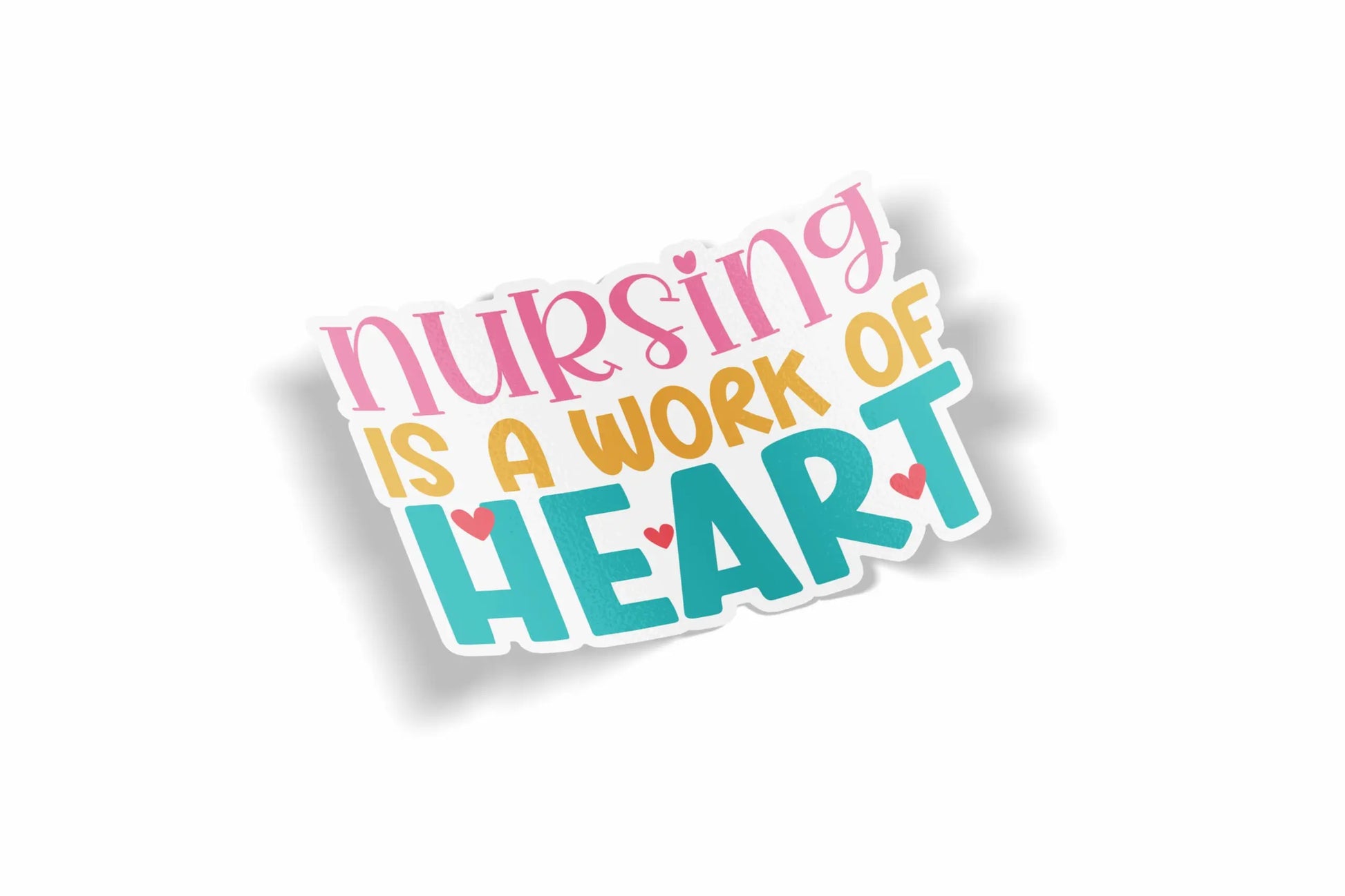 Nursing is a Work of Heart Waterproof Sticker?á