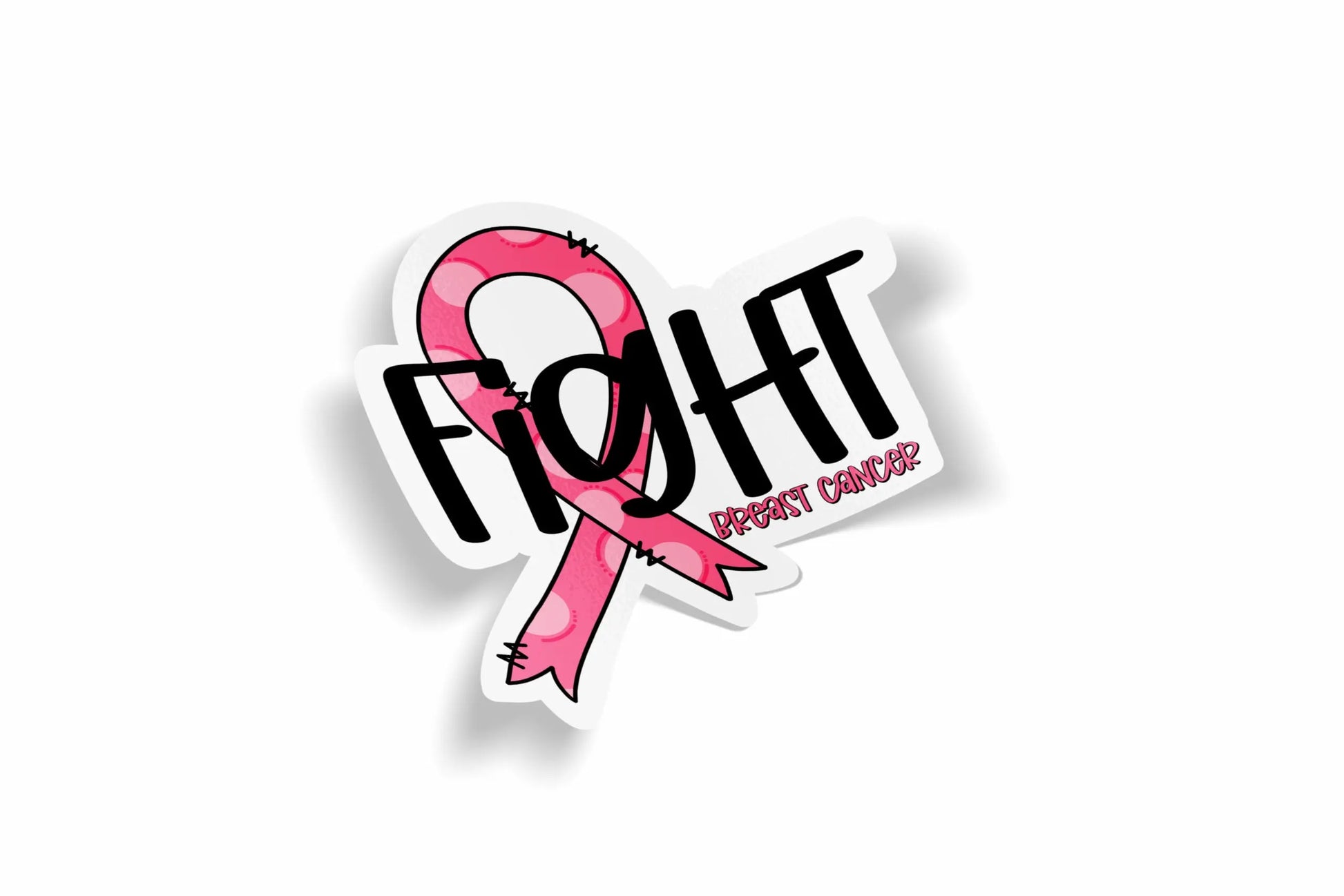 Pink Ribbon - Fight Breast Cancer Waterproof Sticker?á