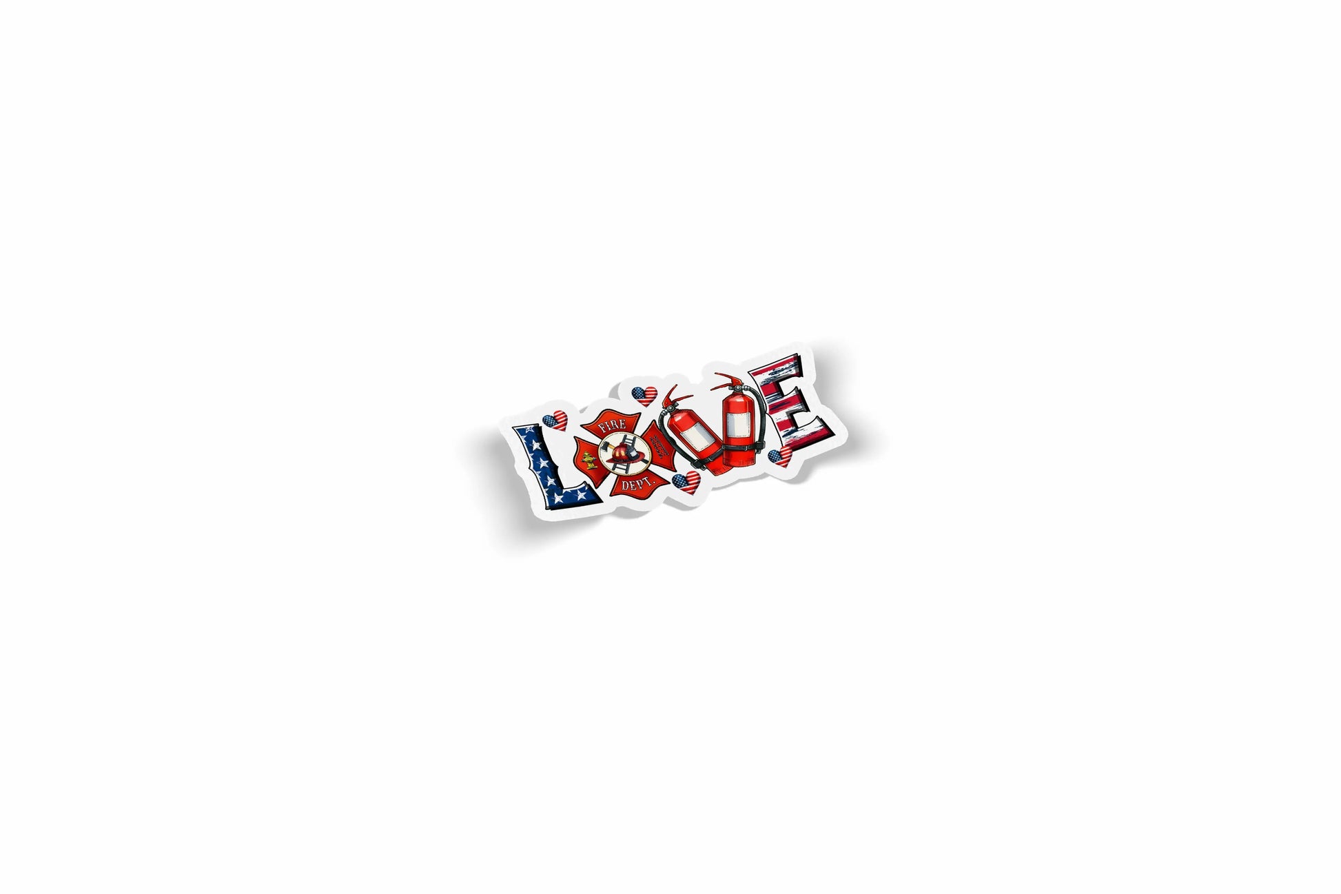 Red White Blue Love Fire Extinguisher Waterproof Sticker?á