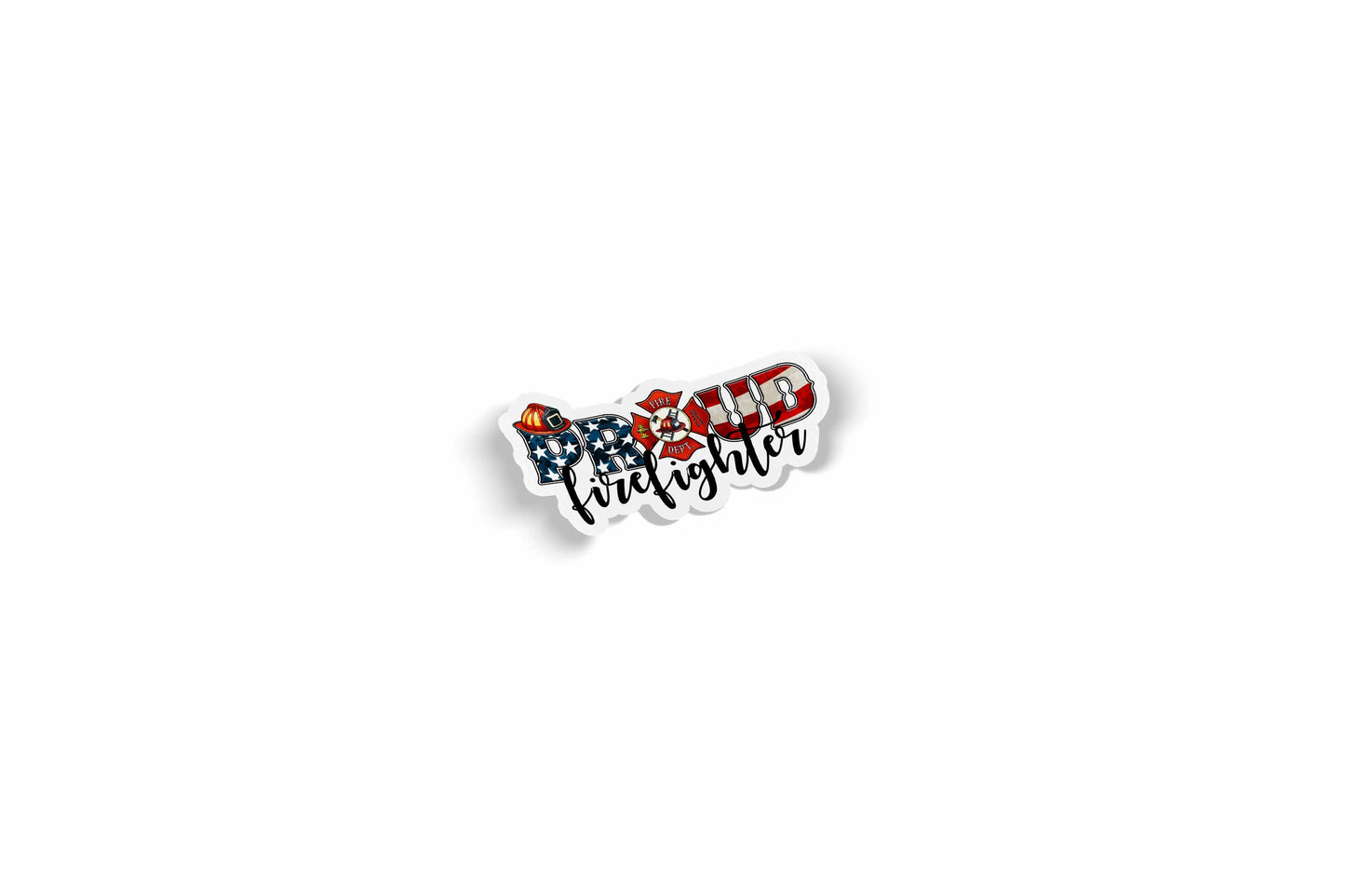 Red White Blue Proud Firefighter Waterproof Sticker?á