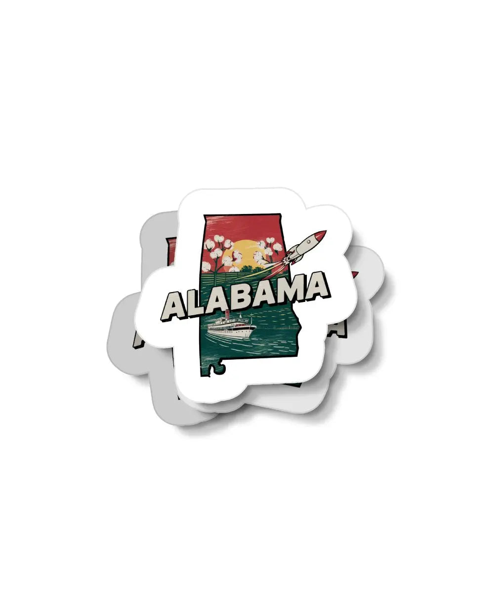 Retro Alabama Waterproof Sticker