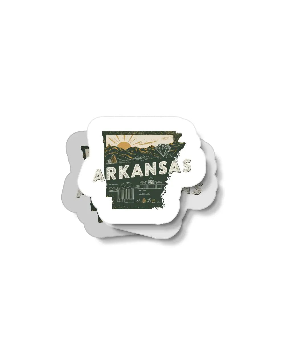 Retro Arkansas Waterproof Sticker