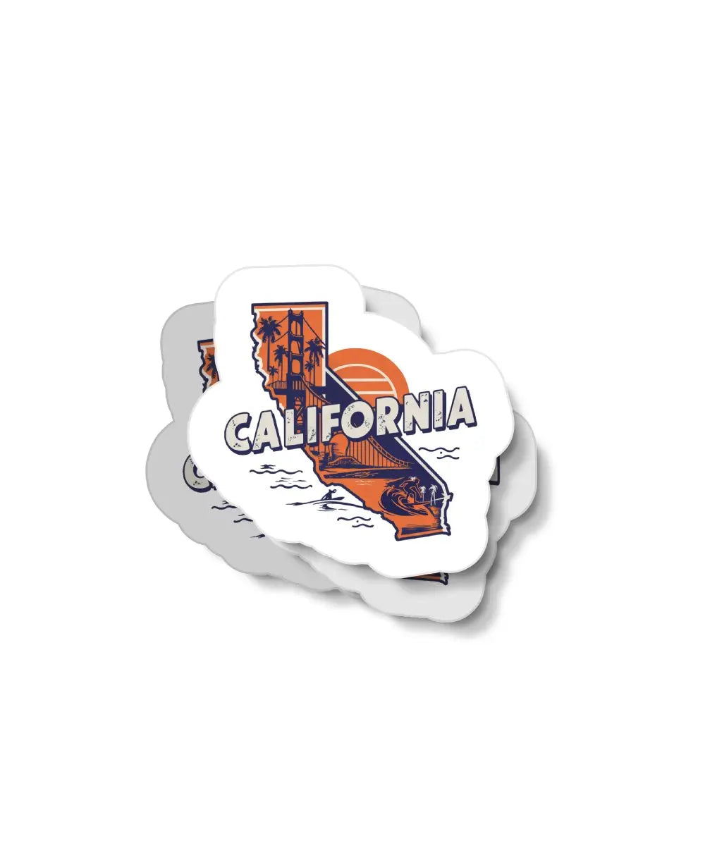 Retro California Waterproof Sticker