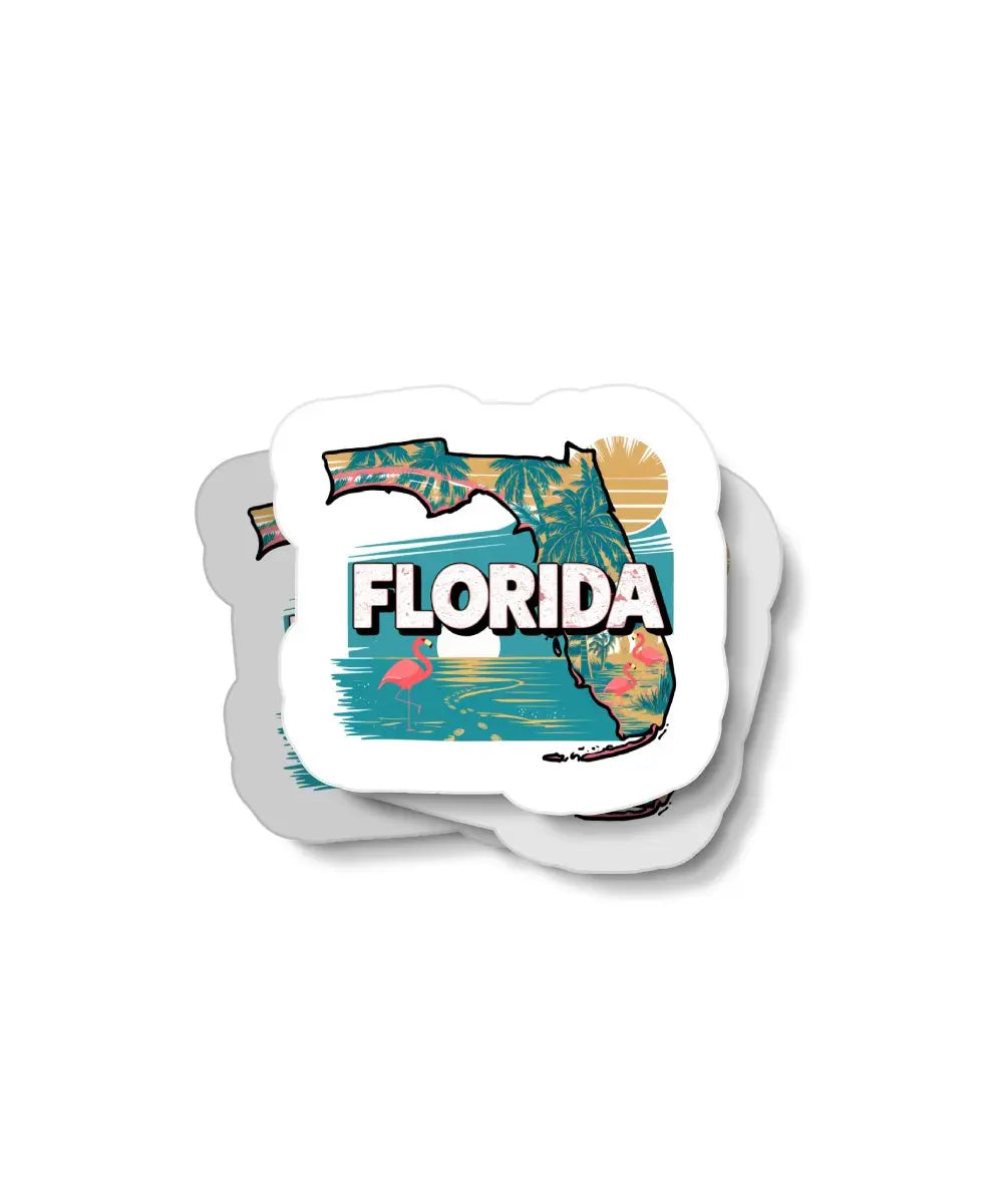 Retro Florida Waterproof Sticker