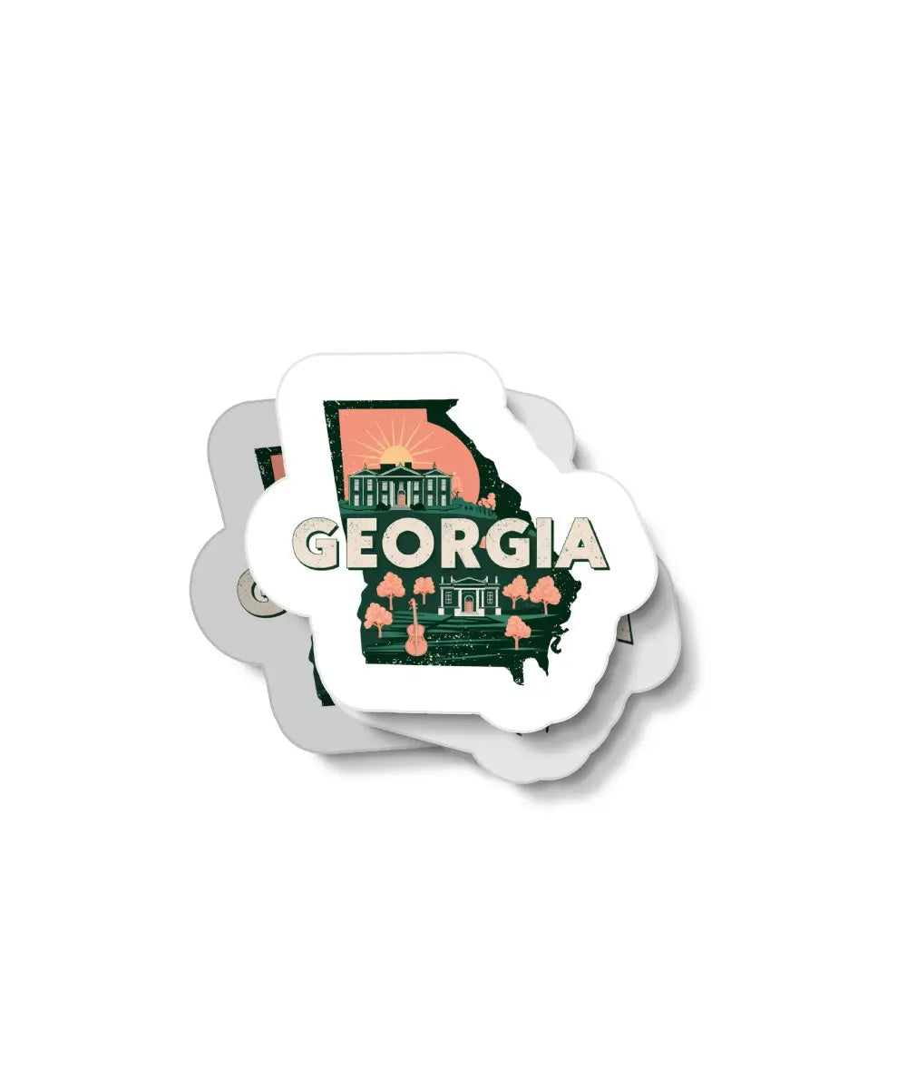 Retro Georgia Waterproof Sticker