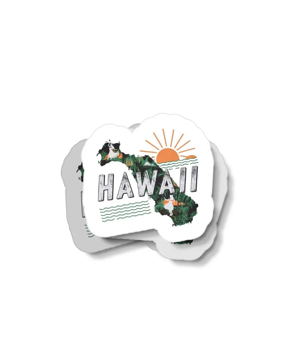 Retro Hawaii Waterproof Sticker