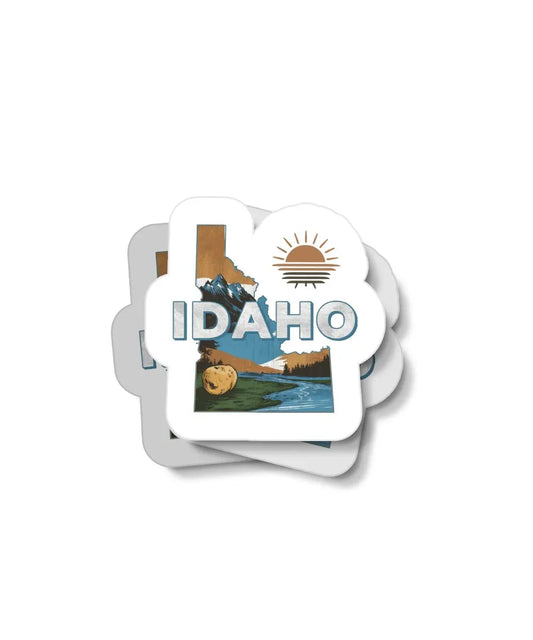 Retro Idaho Waterproof Sticker