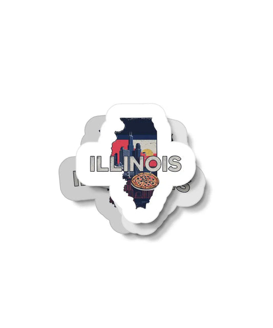 Retro Illinois Waterproof Sticker