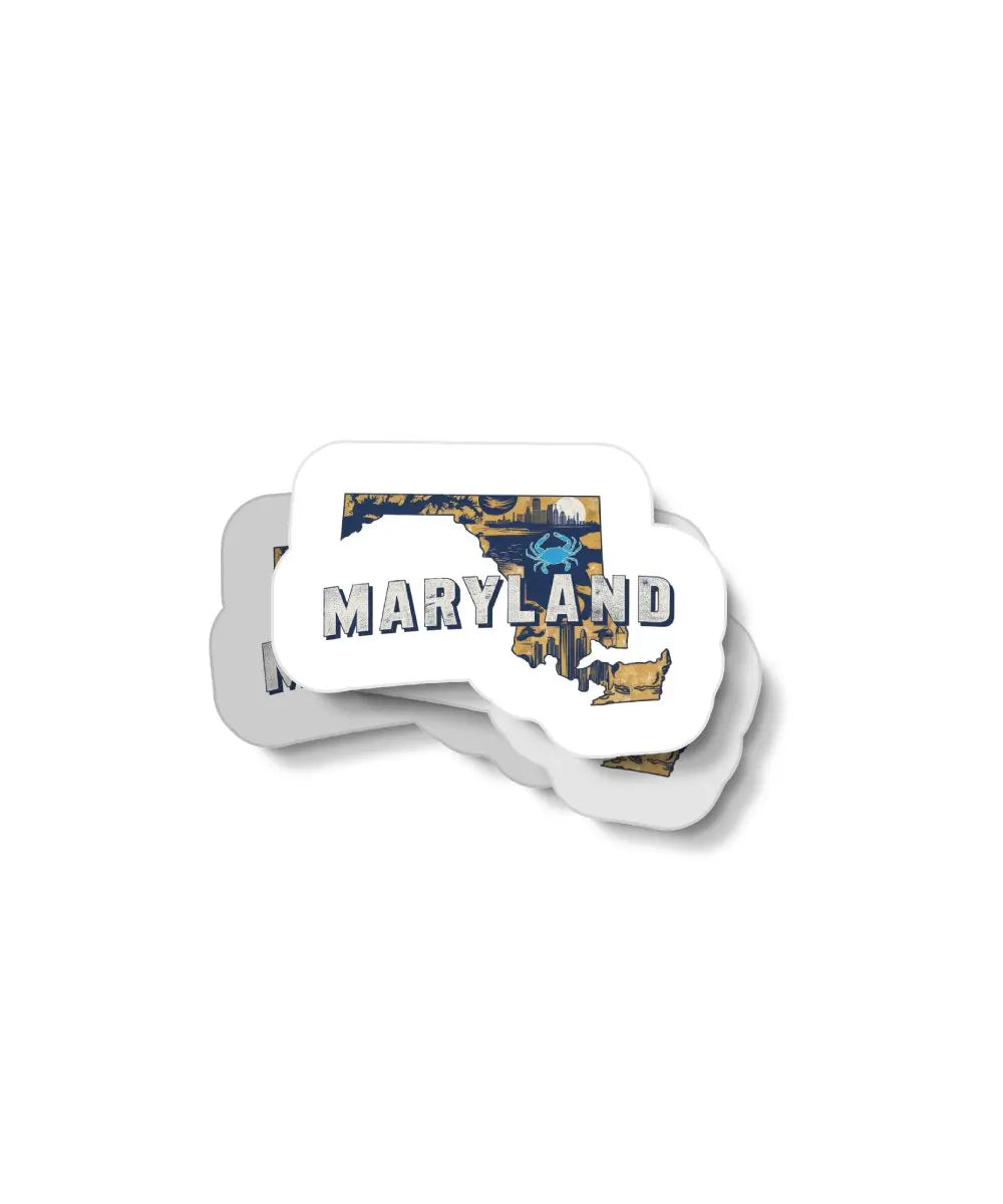 Retro Maryland Waterproof Sticker