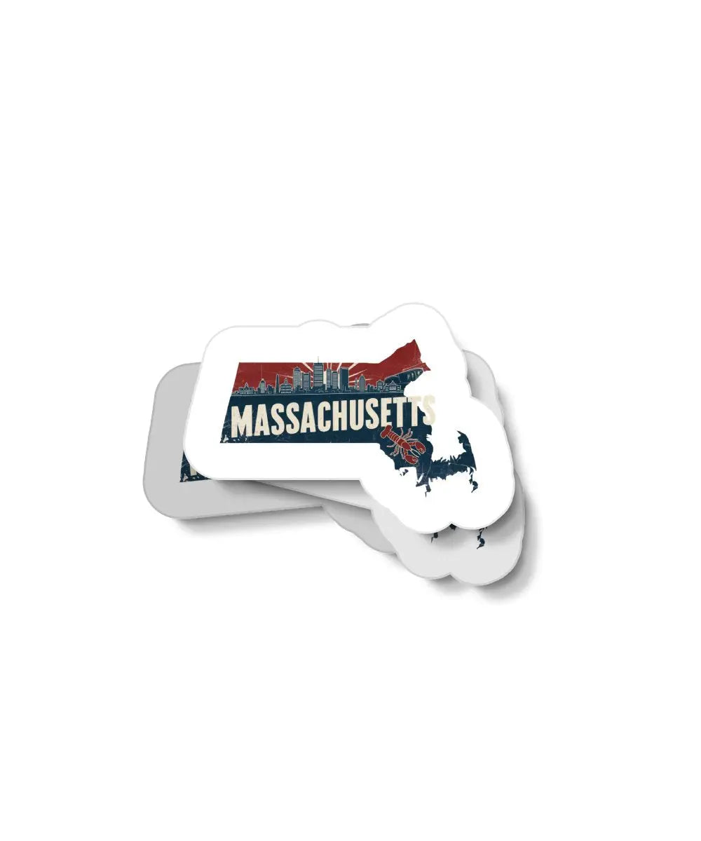 Retro Massachusetts Waterproof Sticker