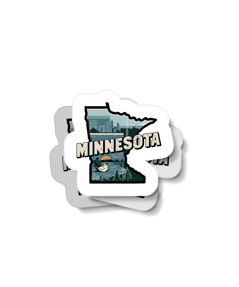 Retro Minnesota Waterproof Sticker