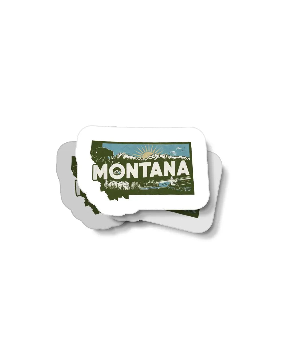 Retro Montana Waterproof Sticker