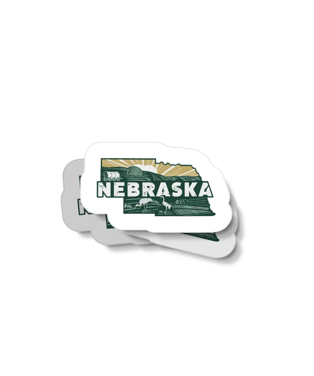 Retro Nebraska Waterproof Sticker