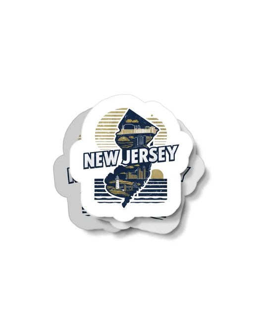 Retro New Jersey Waterproof Sticker