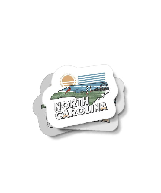 Retro North Carolina Waterproof Sticker