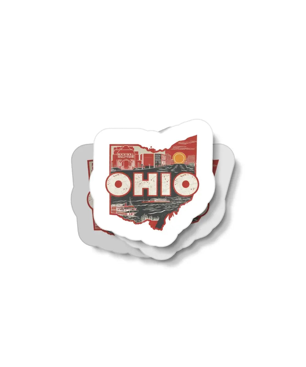 Retro Ohio Waterproof Sticker