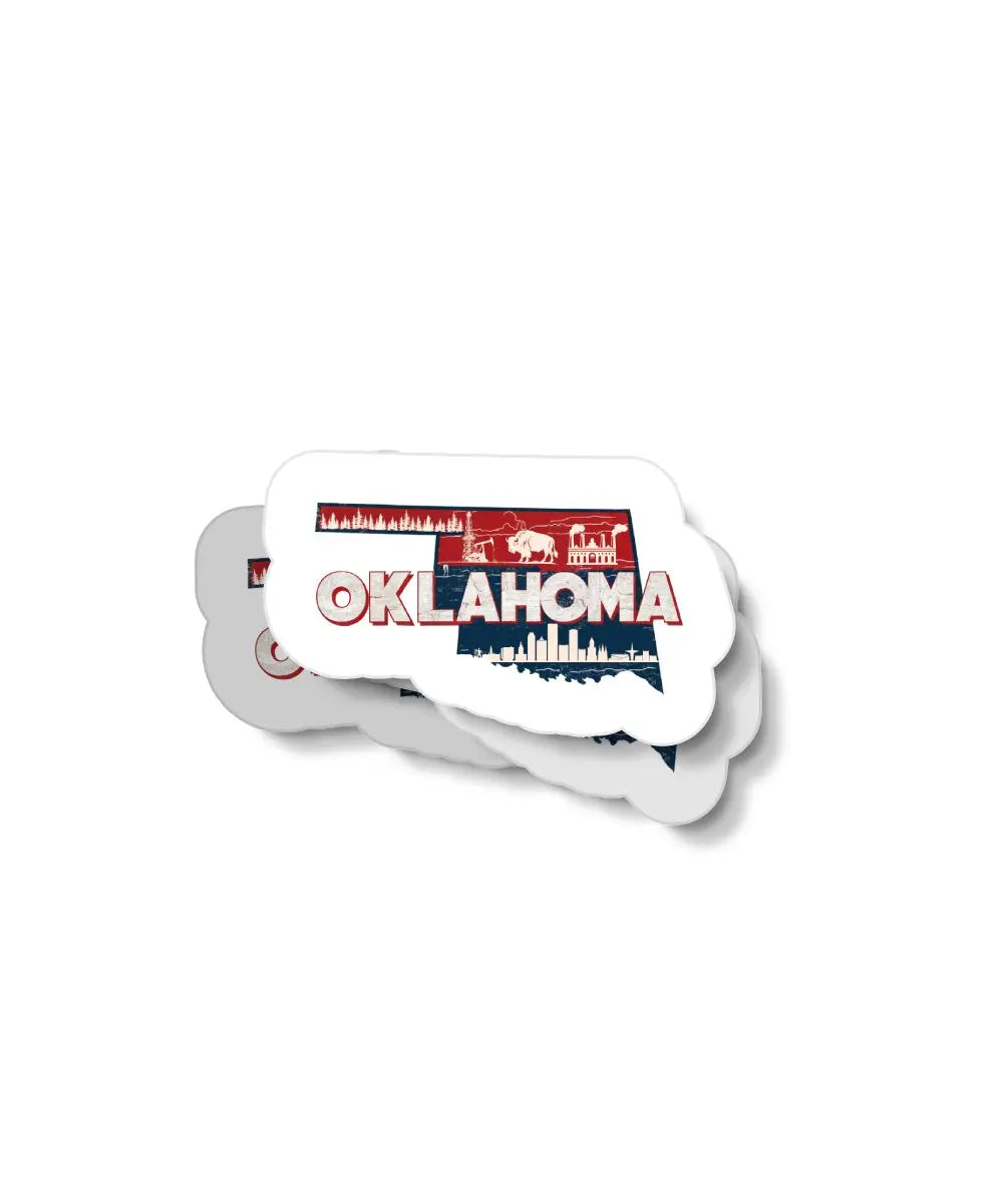 Retro Oklahoma Waterproof Sticker