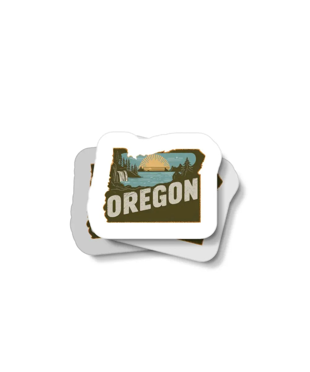 Retro Oregon Waterproof Sticker