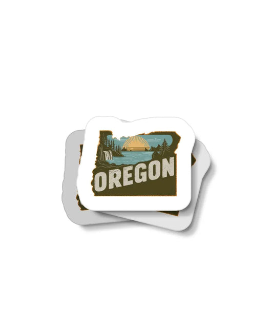 Retro Oregon Waterproof Sticker