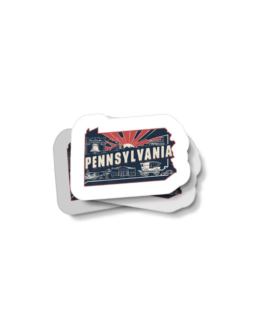 Retro Pennsylvania Waterproof Sticker