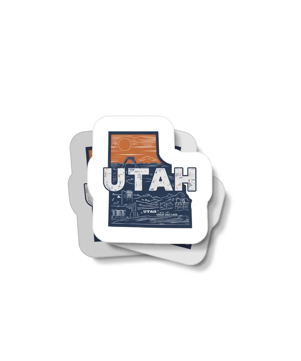 Retro Utah Waterproof Sticker