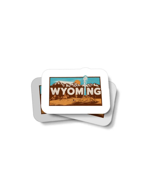 Retro Wyoming Waterproof Sticker