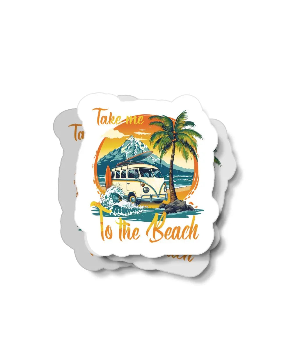 Take Me To The Beach Classic Car Waterproof Sticker