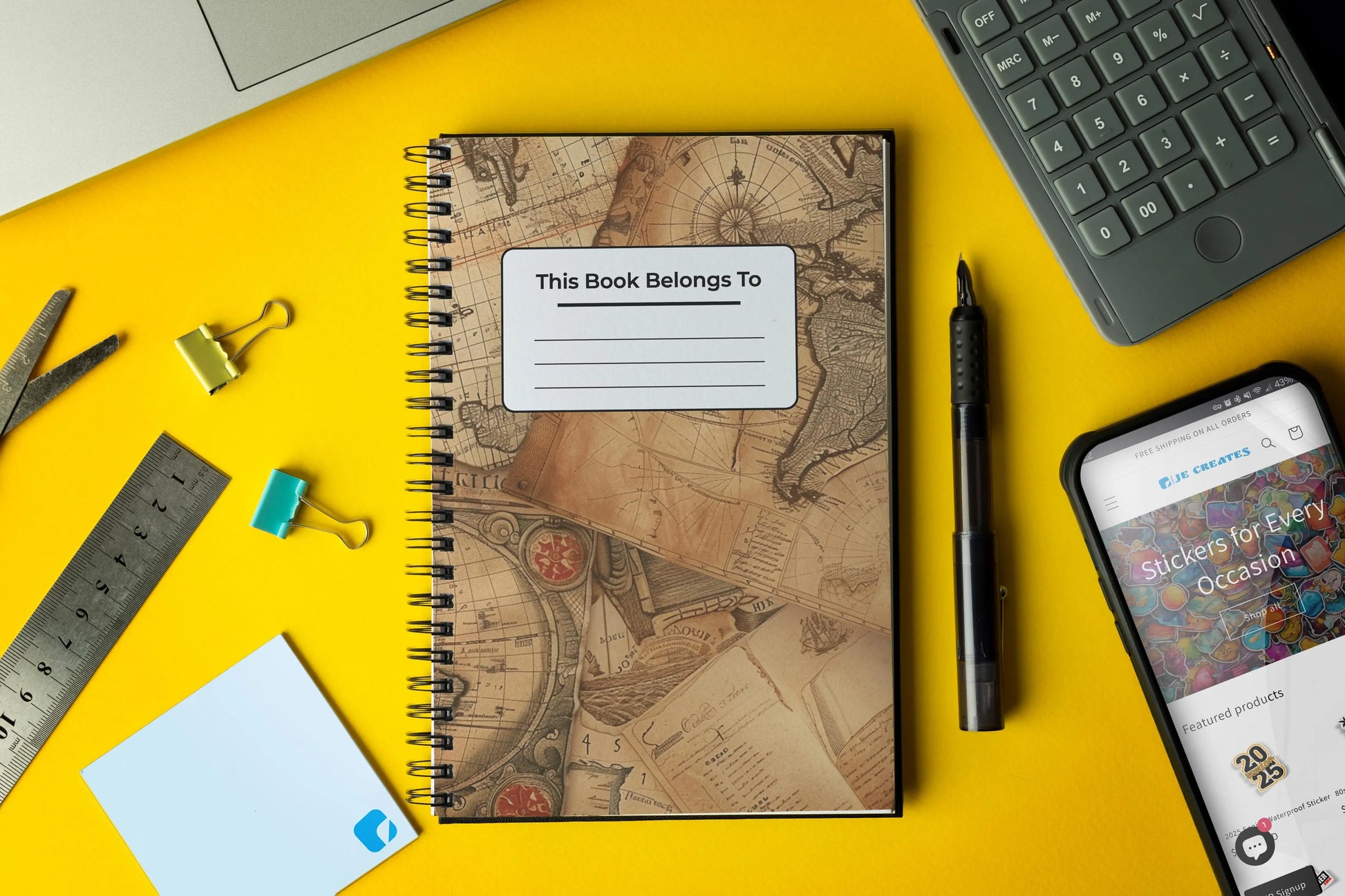Vintage MapsNotebook/Journal