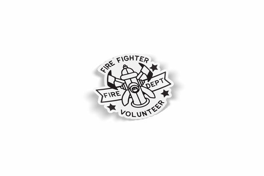 Volunteer Firefighter BW Waterproof Sticker?á