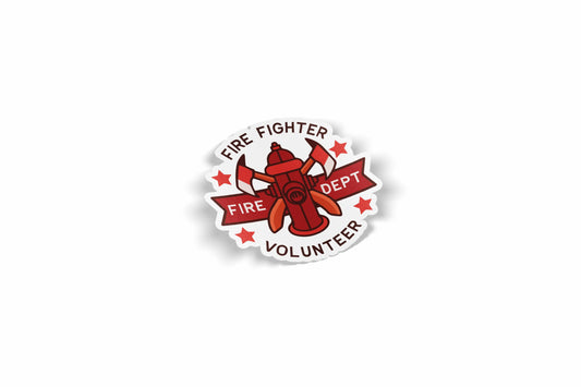 Volunteer Firefighter Red Waterproof Sticker?á