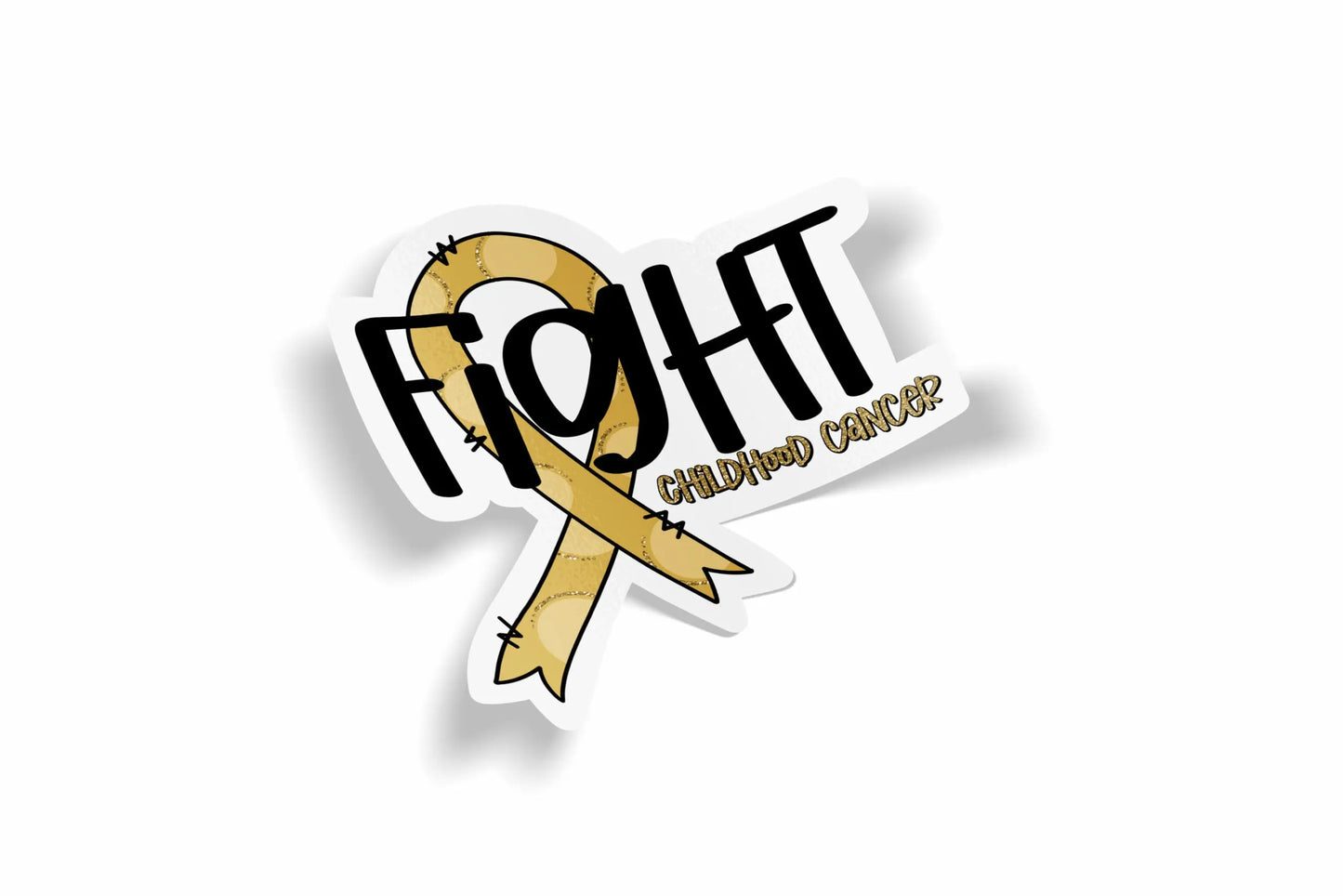 Yellow Ribbon - Fight Childhood Cancer Waterproof Sticker?á